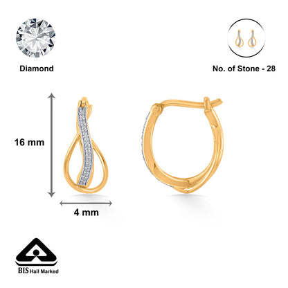 Gleaming Bars Gold Hoops & Huggies Earrings for Women