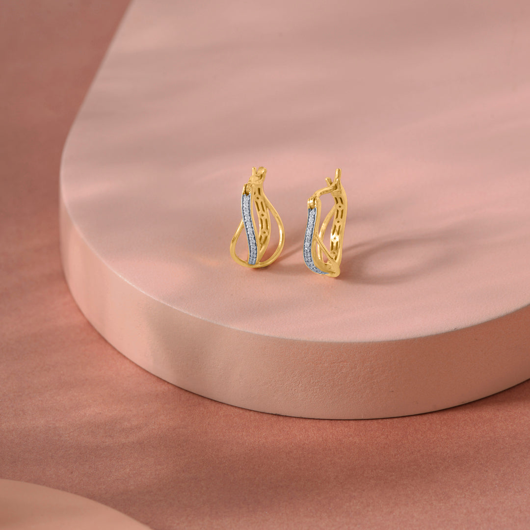 Gleaming Bars Gold Hoops & Huggies Earrings for Women