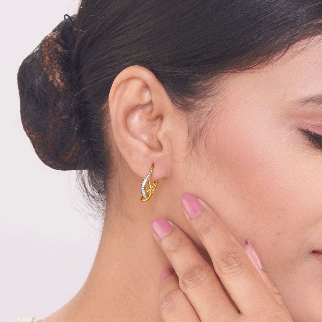 Gleaming Bars Gold Hoops & Huggies Earrings for Women