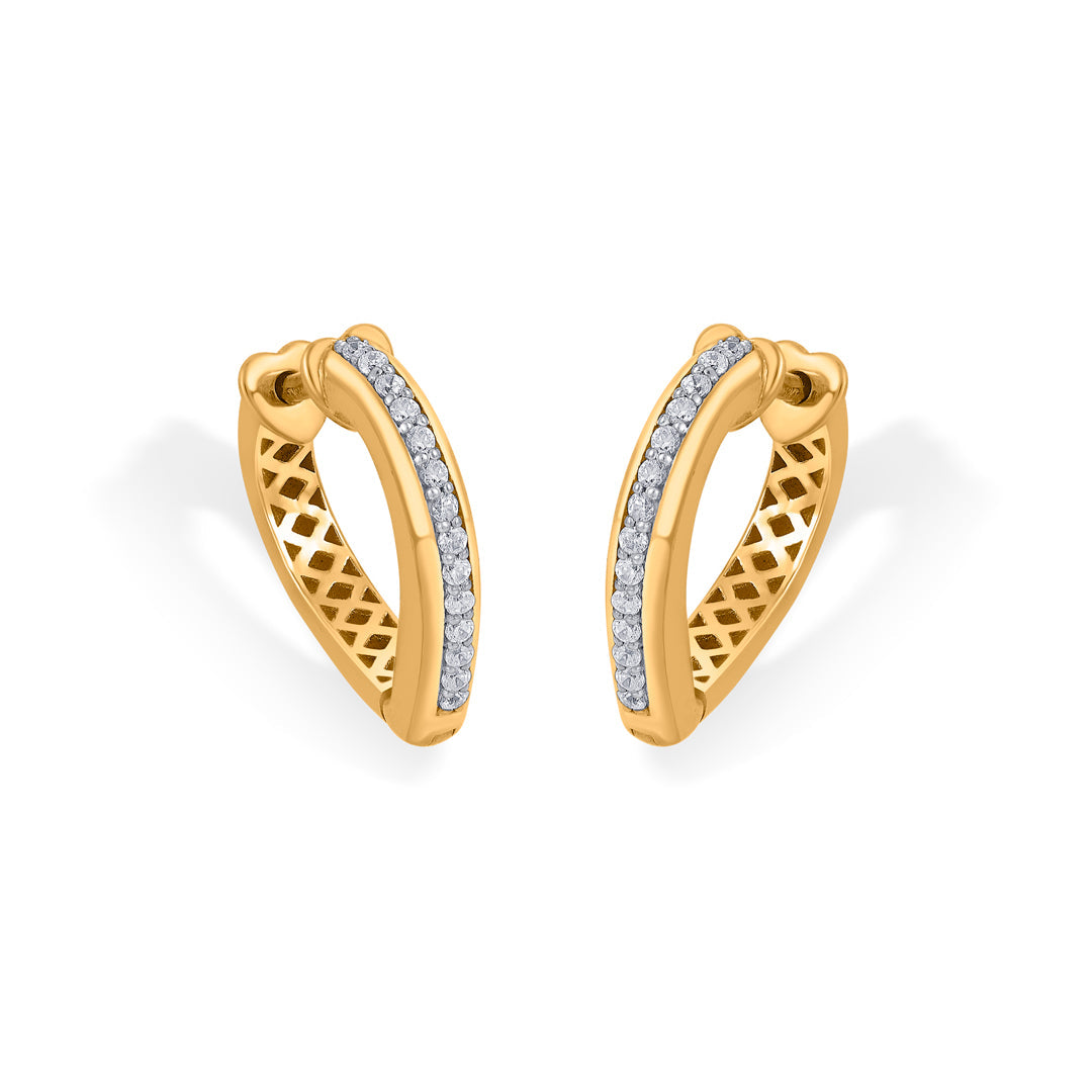Twisted Glow Gold Hoops & Huggies Earrings for Women