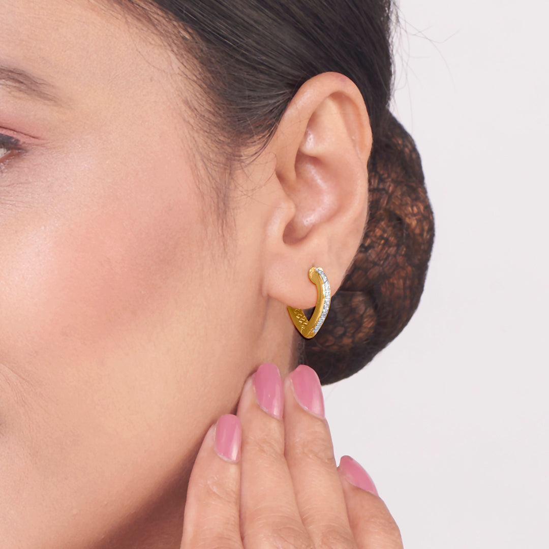 Twisted Glow Gold Hoops & Huggies Earrings for Women