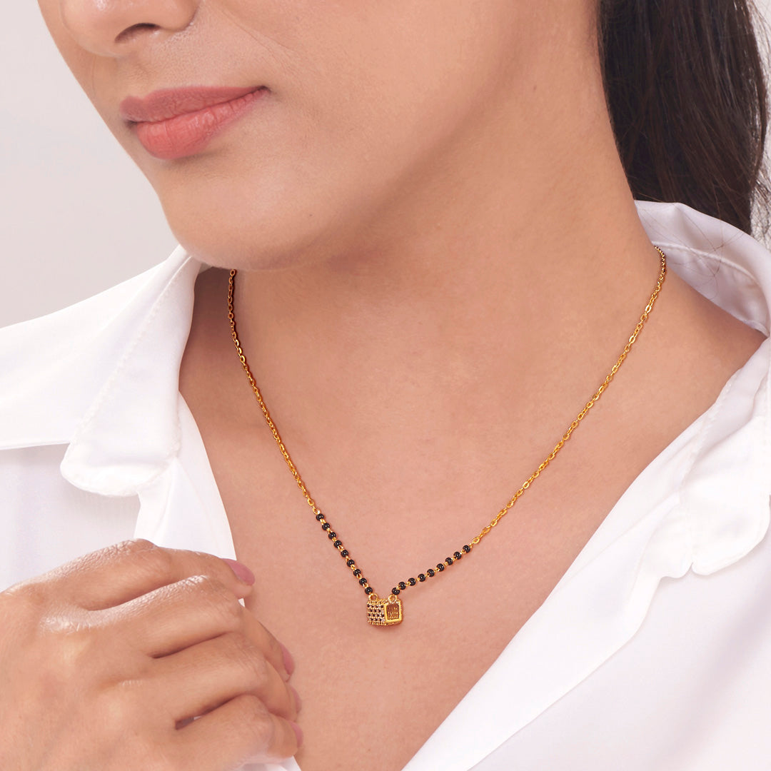 Heartline Gold Modern Mangalsutra for Women