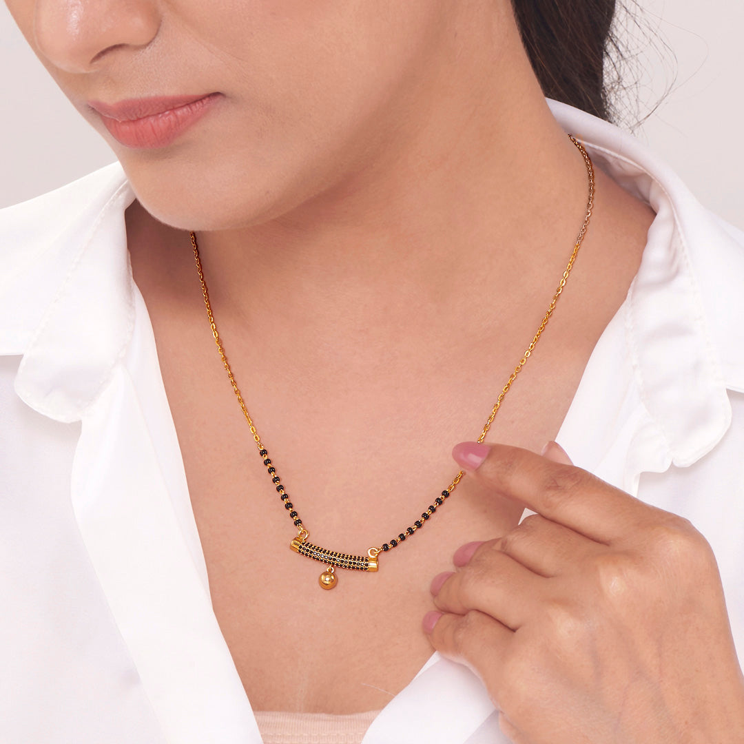 One Bond Gold Modern Mangalsutra for Women