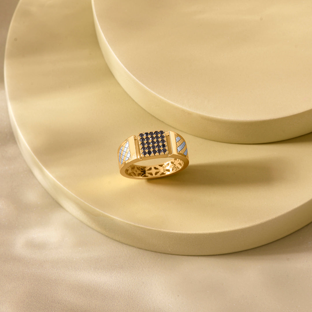 Regal Halo Gold Men's Ring for Men