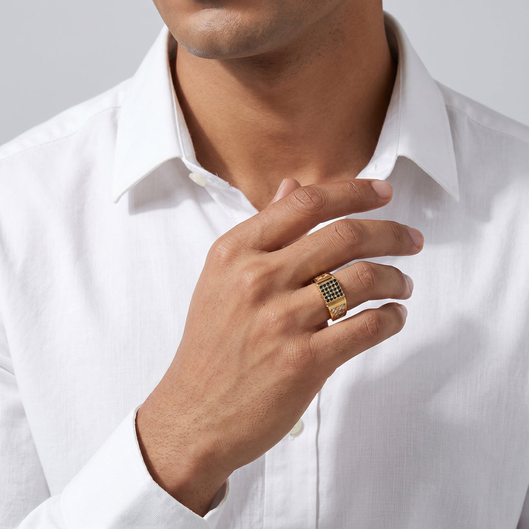 Regal Halo Gold Men's Ring for Men