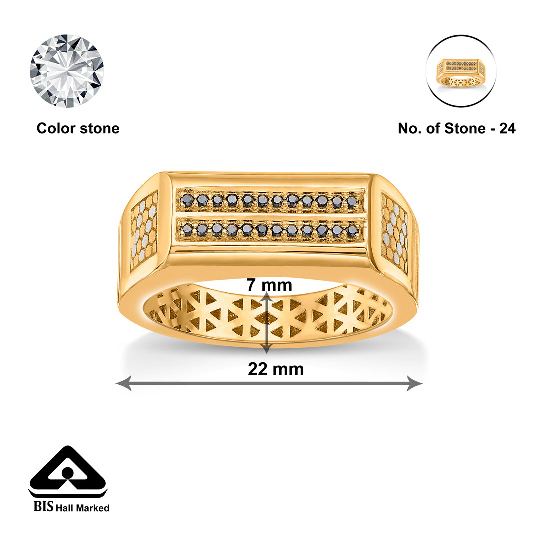 Crown Band Gold Men's Ring for Men