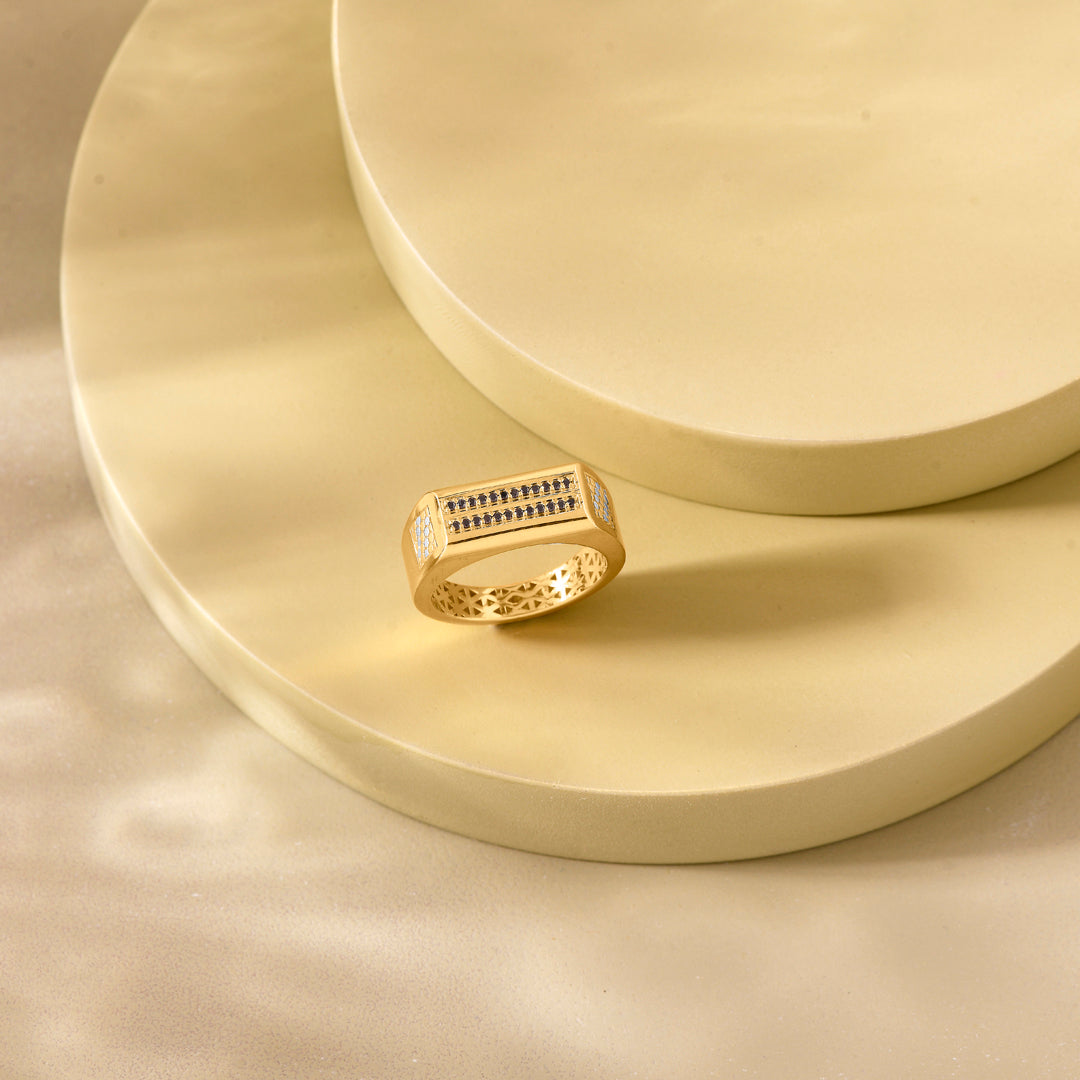 Crown Band Gold Men's Ring for Men