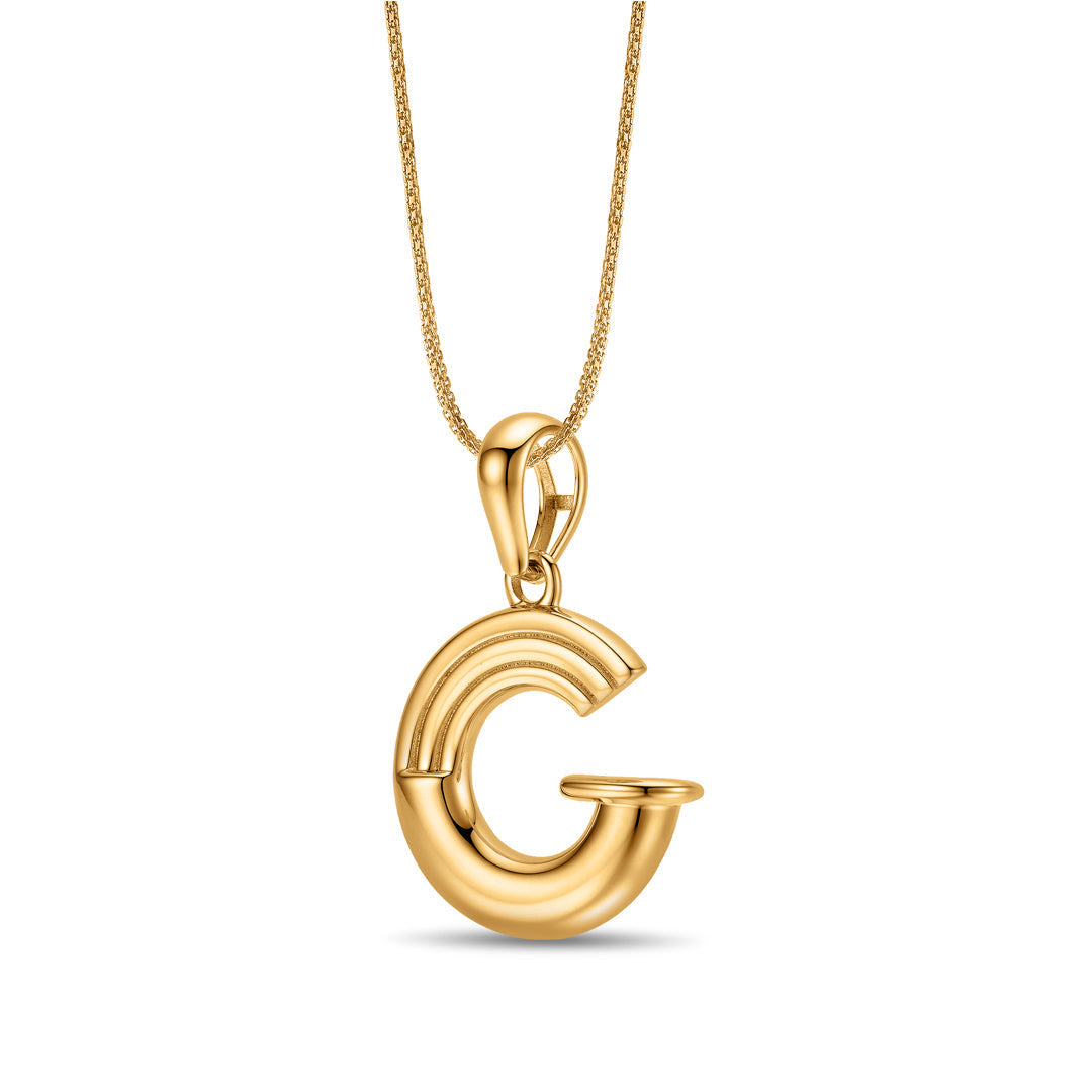Gleam G Gold Alphabet Pendant for Women