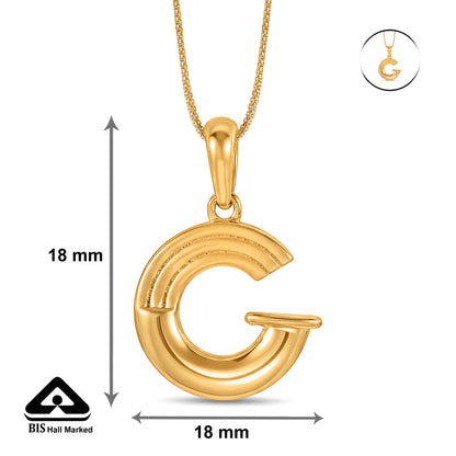 Gleam G Gold Alphabet Pendant for Women