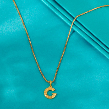 Gleam G Gold Alphabet Pendant for Women