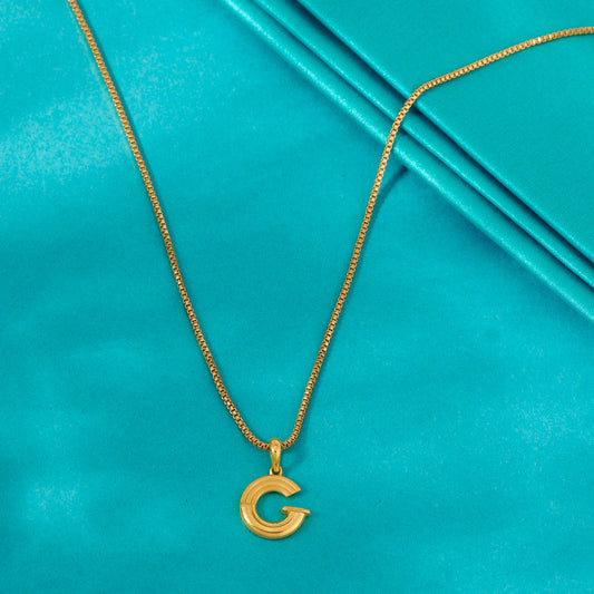 Gleam G Gold Alphabet Pendant for Women