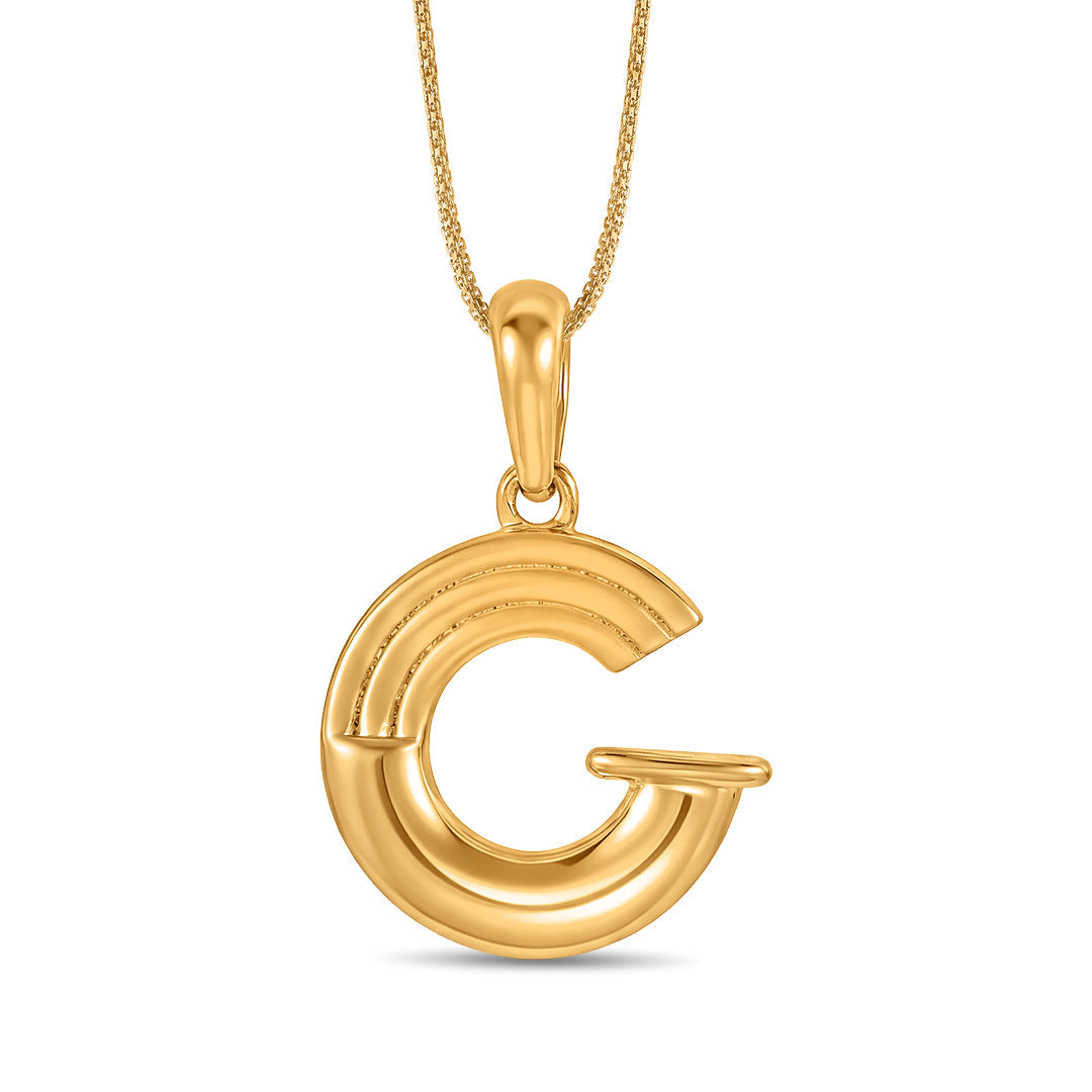 Gleam G Gold Alphabet Pendant for Women