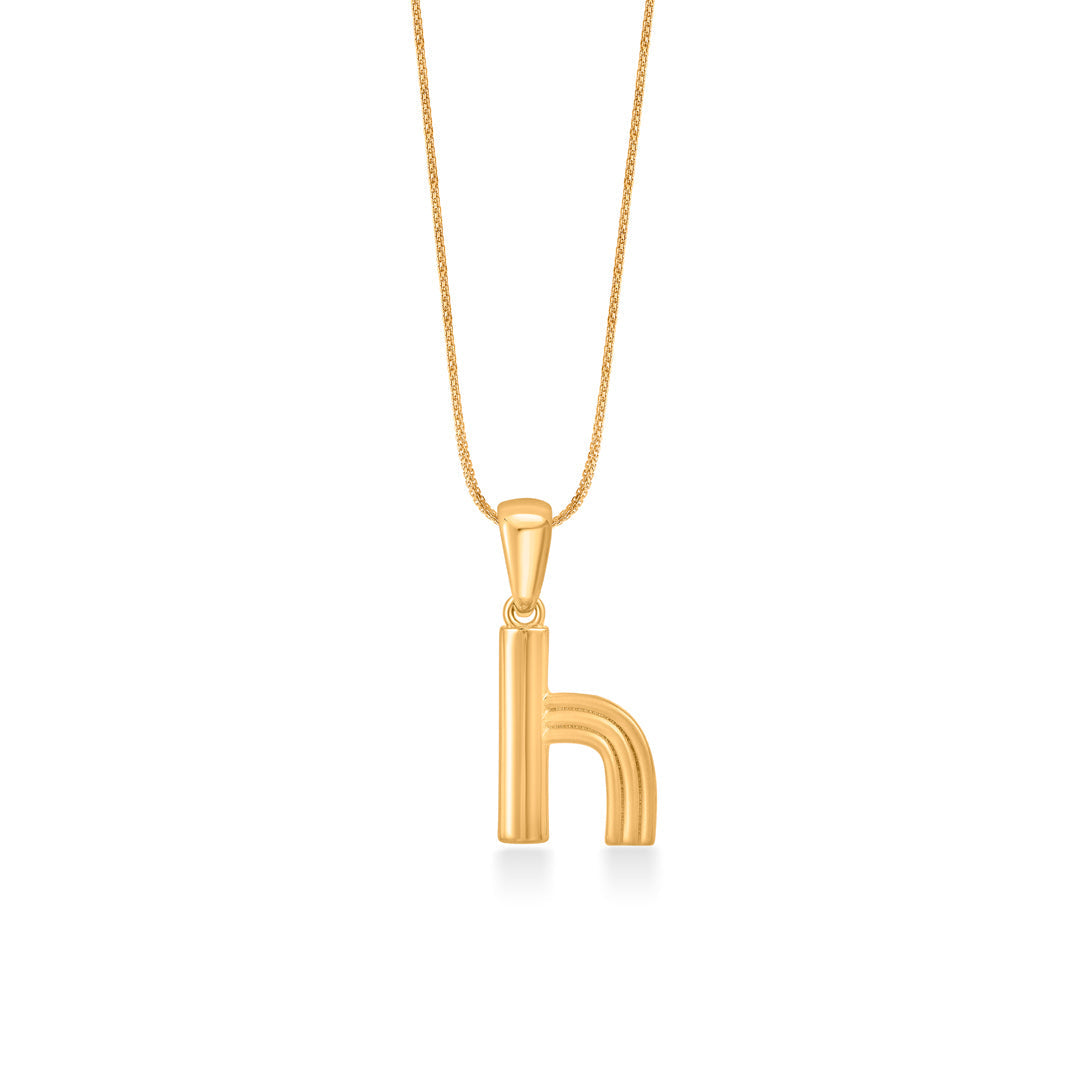 Halo H Gold Alphabet Pendant for Women