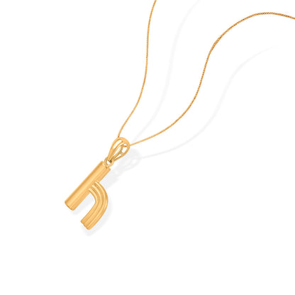Halo H Gold Alphabet Pendant for Women