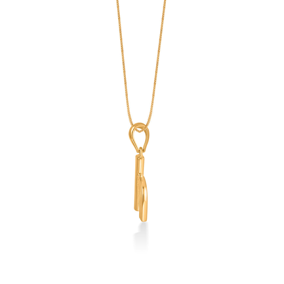Halo H Gold Alphabet Pendant for Women