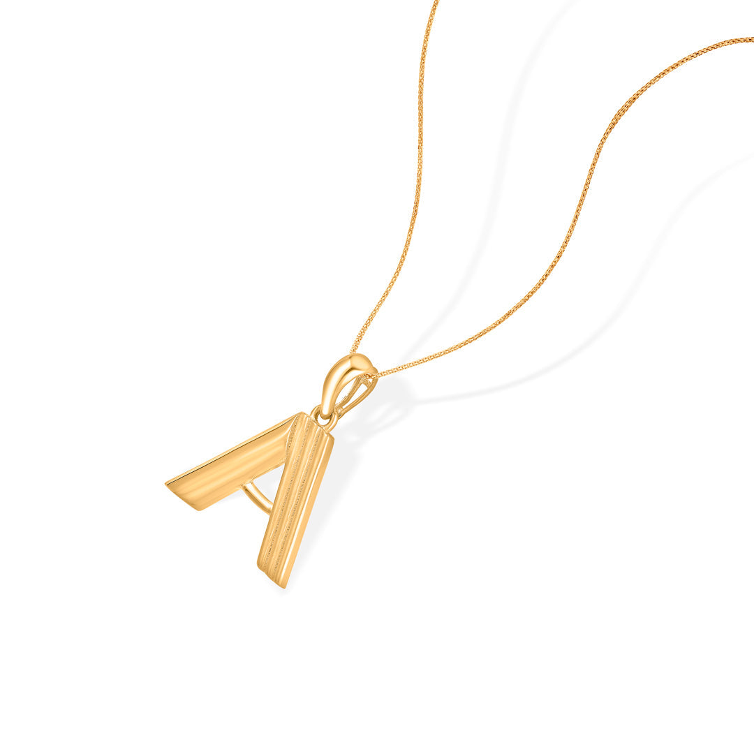 Apex A Gold Alphabet Pendant for Women