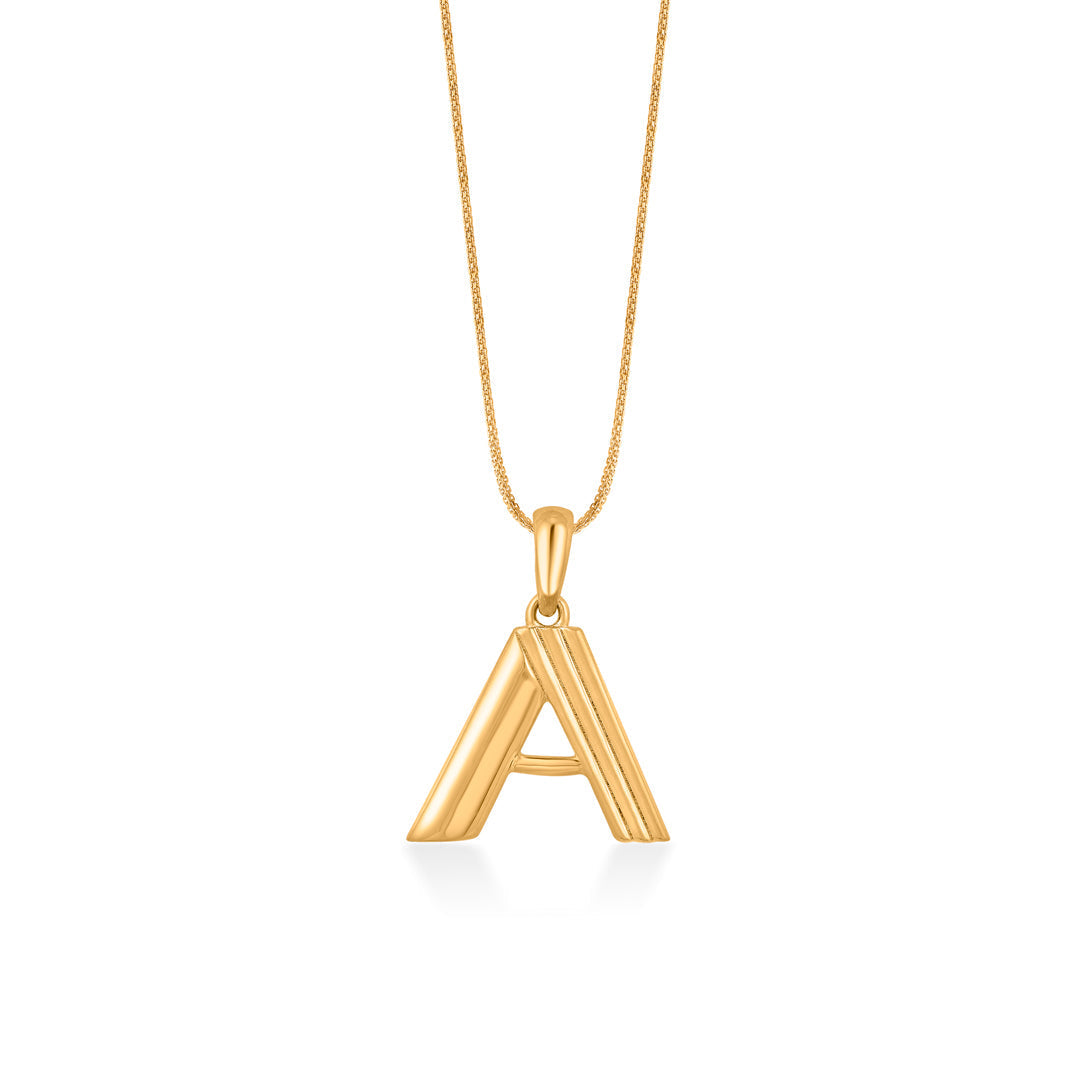 Apex A Gold Alphabet Pendant for Women