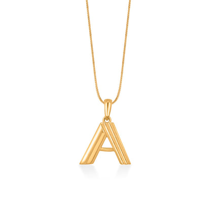 Apex A Gold Alphabet Pendant for Women