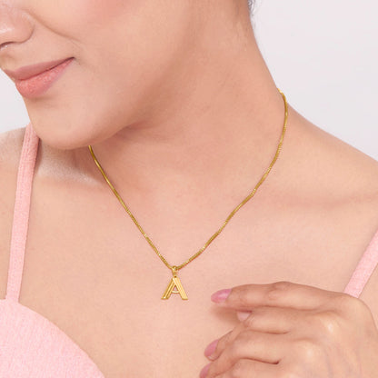 Apex A Gold Alphabet Pendant for Women