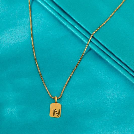Nova N Gold Alphabet Pendant for Women