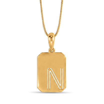 Nova N Gold Alphabet Pendant for Women