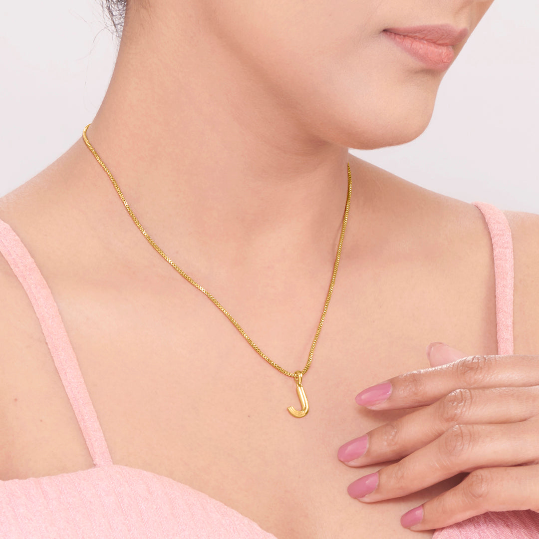 Joy J Gold Alphabet Pendant for Women