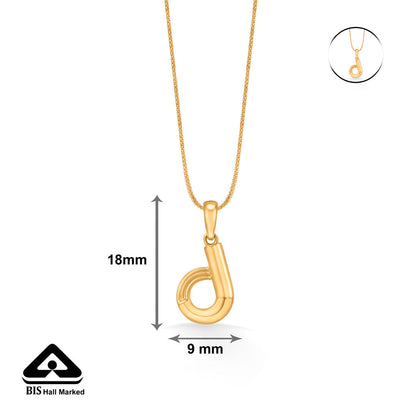 Dream D Gold Alphabet Pendant for Women