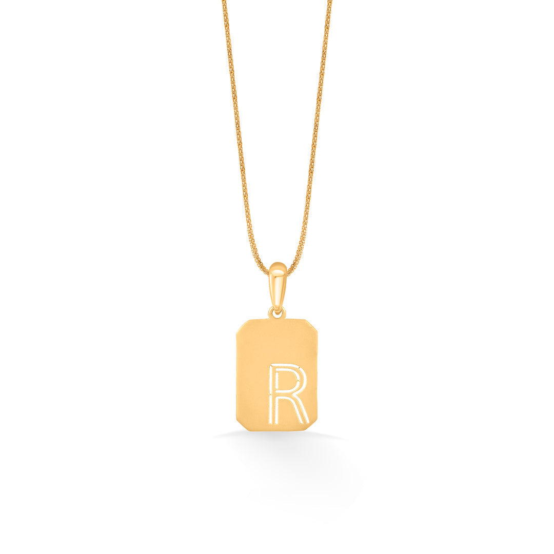 Regal R Gold Alphabet Pendant for Women