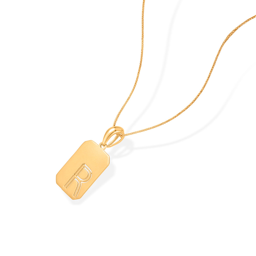 Regal R Gold Alphabet Pendant for Women
