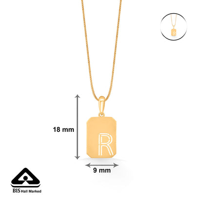 Regal R Gold Alphabet Pendant for Women