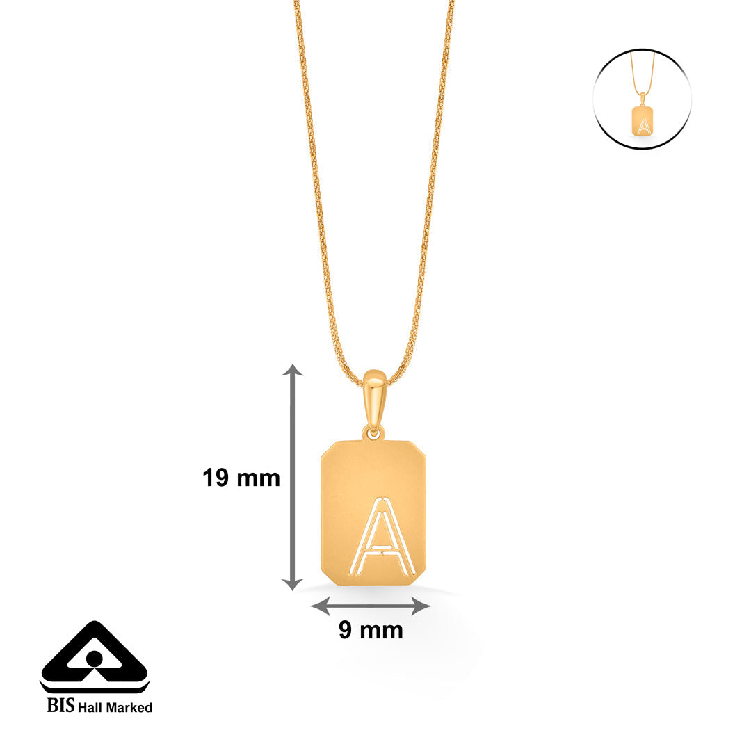 Allure A Gold Alphabet Pendant for Women