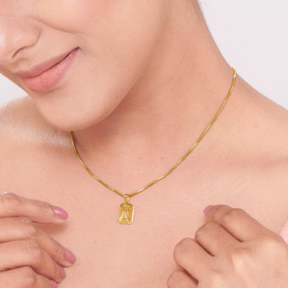 Allure A Gold Alphabet Pendant for Women
