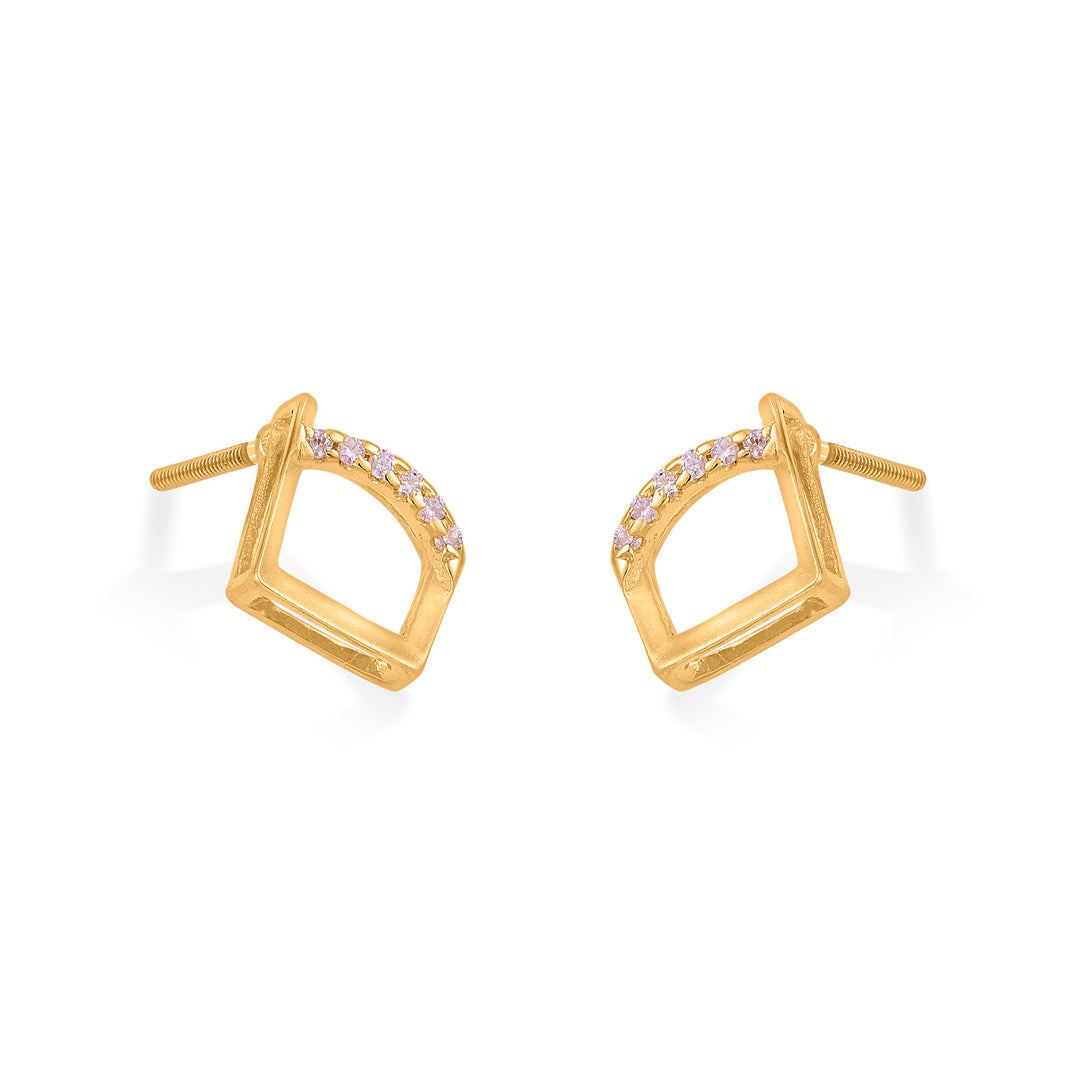 Diamond Glow Gold Pendant Set for Women