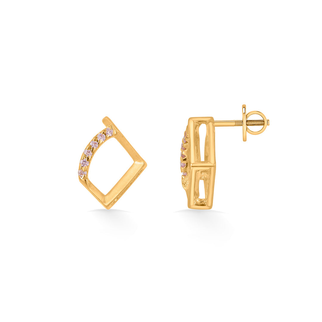 Diamond Glow Gold Pendant Set for Women