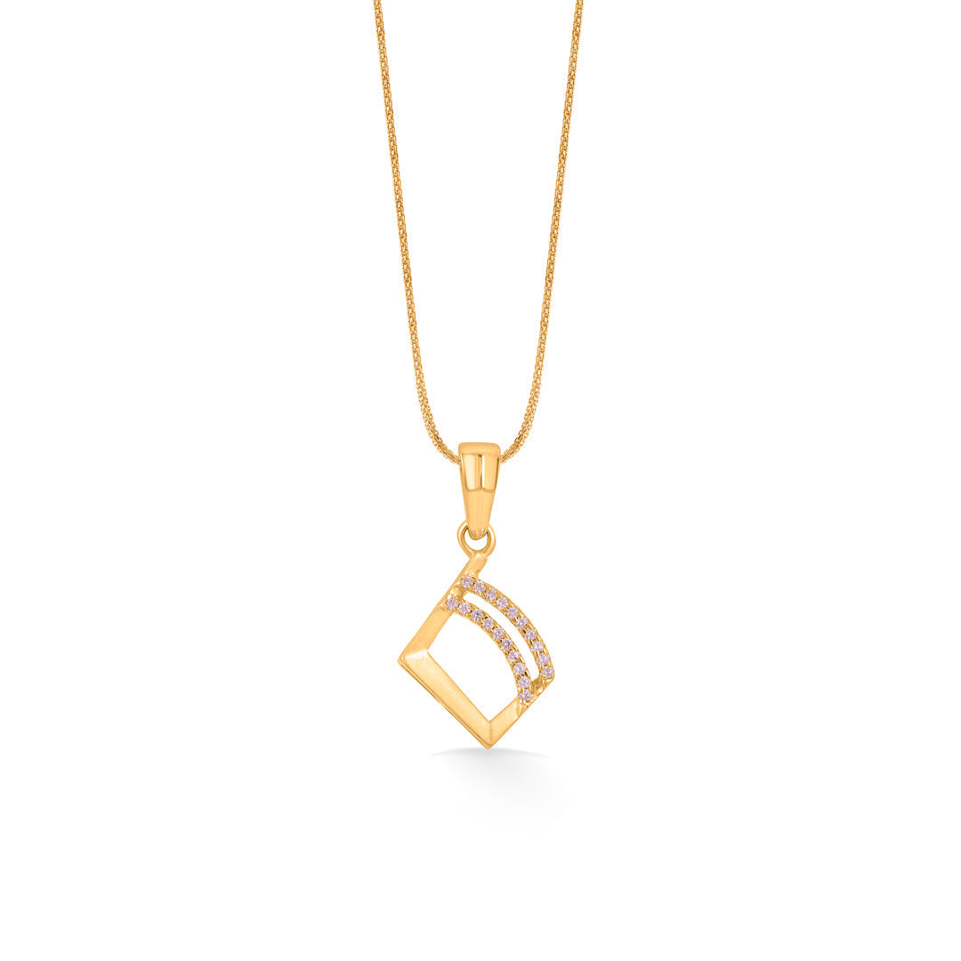 Diamond Glow Gold Pendant Set for Women