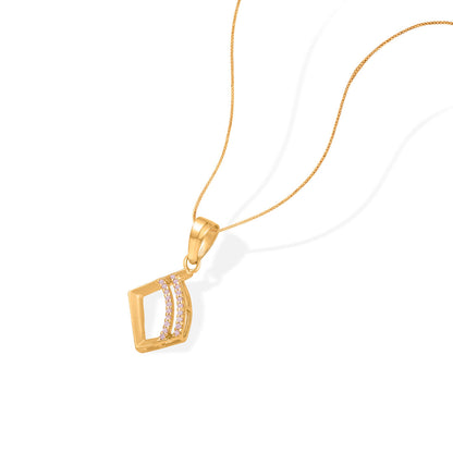 Diamond Glow Gold Pendant Set for Women