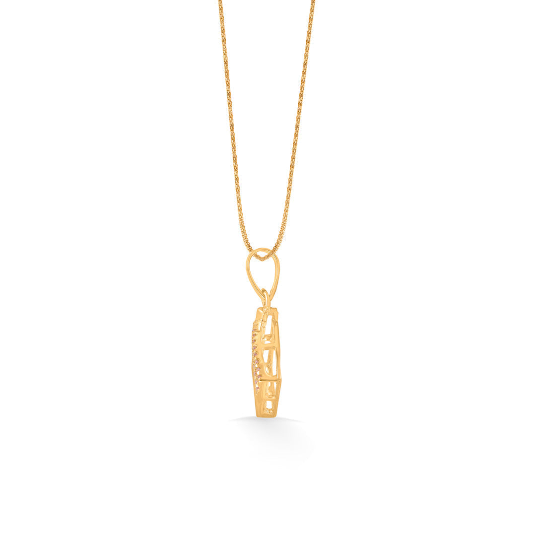 Diamond Glow Gold Pendant Set for Women