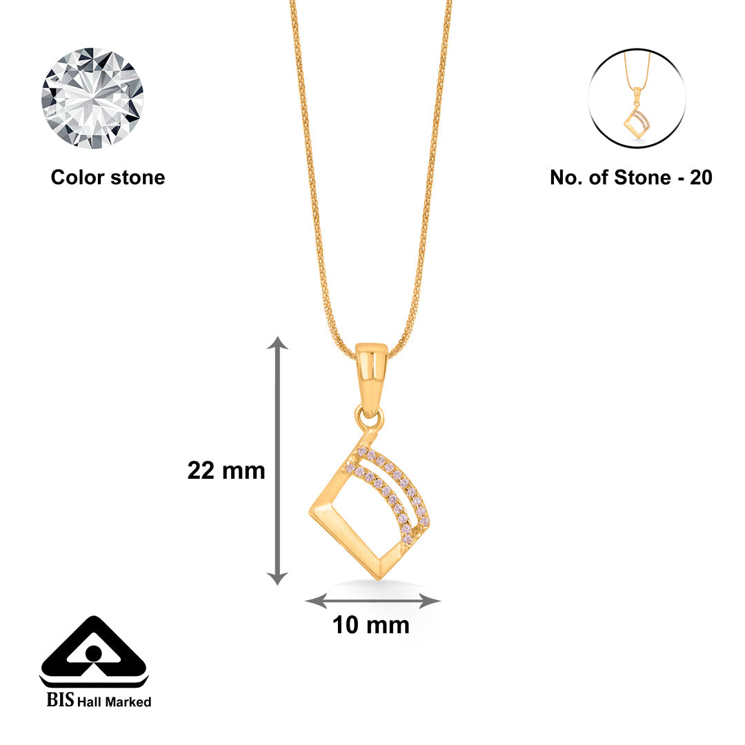 Diamond Glow Gold Pendant Set for Women