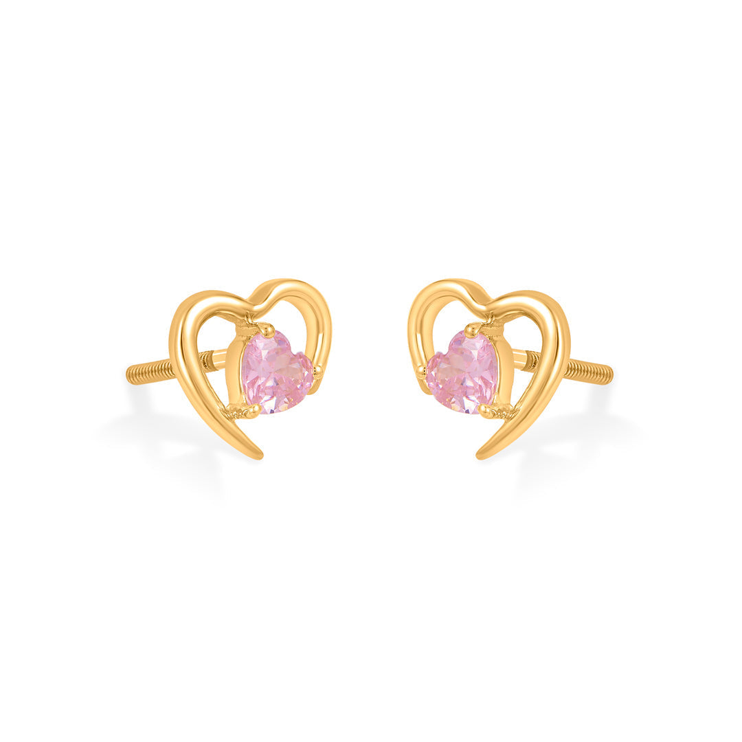Rosé Heart Gold Pendant Set for Women