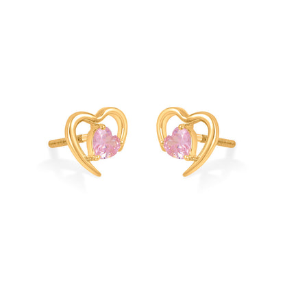 Rosé Heart Gold Pendant Set for Women