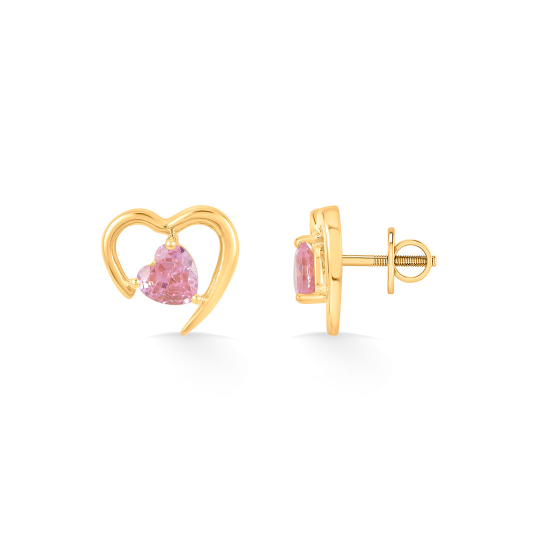 Rosé Heart Gold Pendant Set for Women