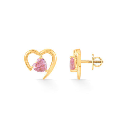 Rosé Heart Gold Pendant Set for Women