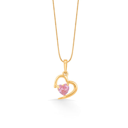 Rosé Heart Gold Pendant Set for Women