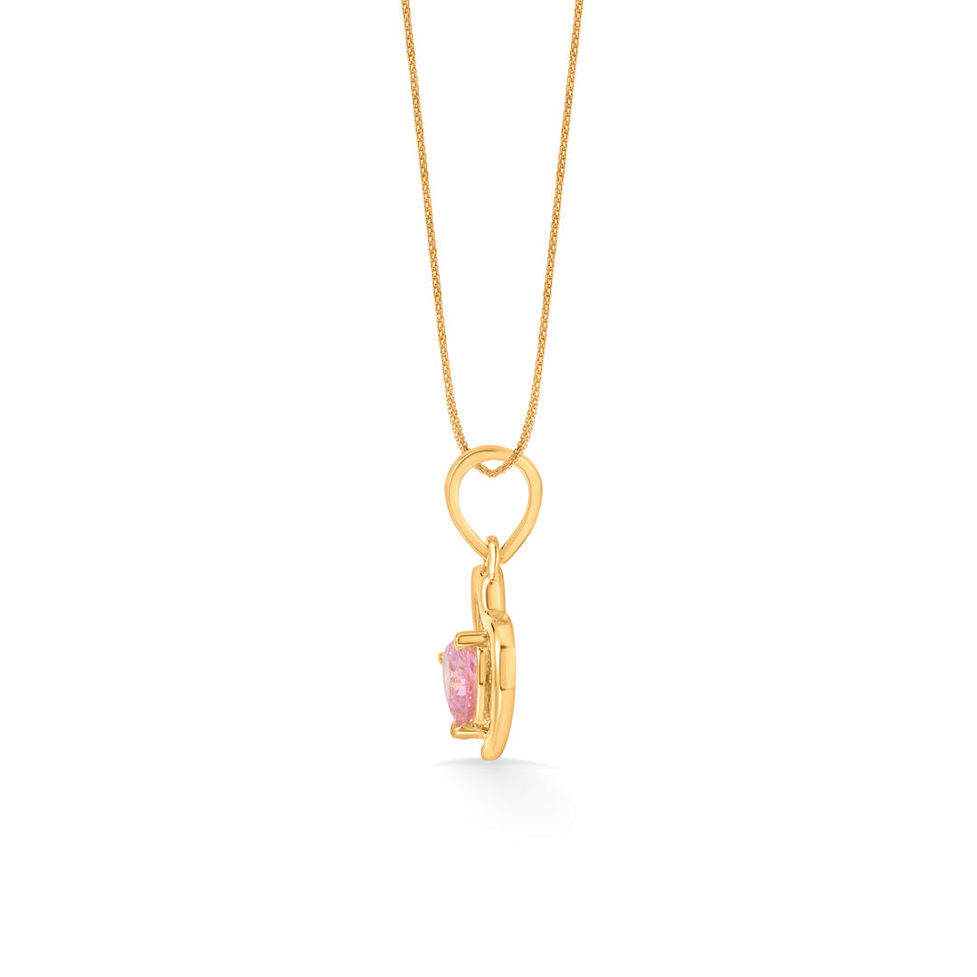 Rosé Heart Gold Pendant Set for Women