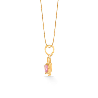 Rosé Heart Gold Pendant Set for Women