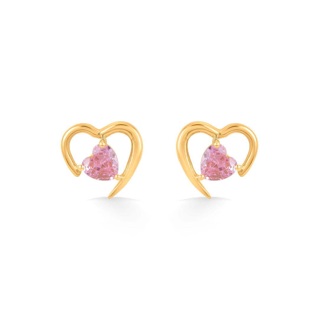 Rosé Heart Gold Pendant Set for Women