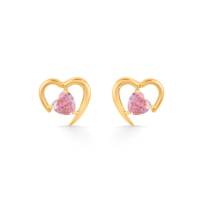 Rosé Heart Gold Pendant Set for Women