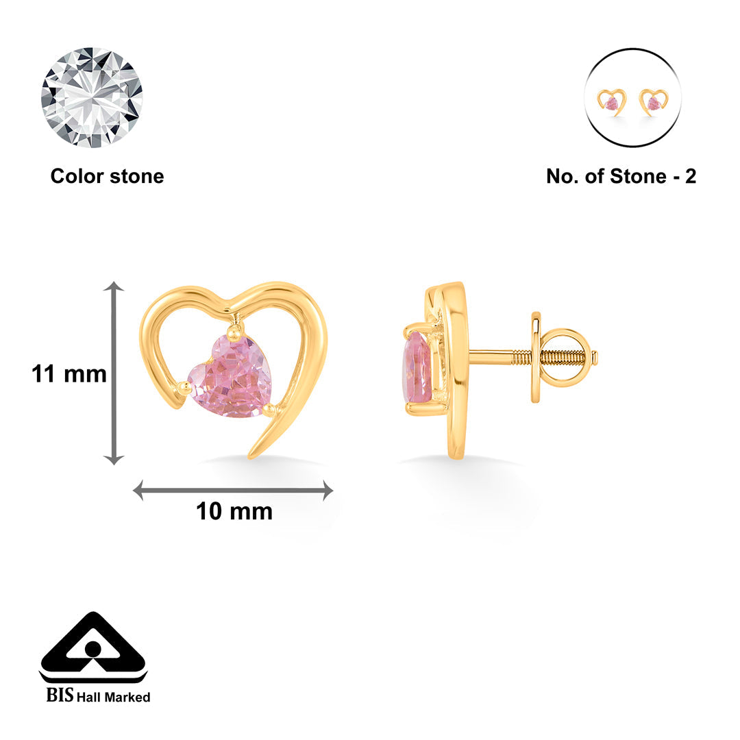 Rosé Heart Gold Pendant Set for Women