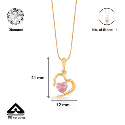 Rosé Heart Gold Pendant Set for Women