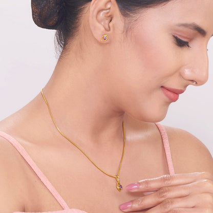 Iris Luxe Gold Pendant Set for Women